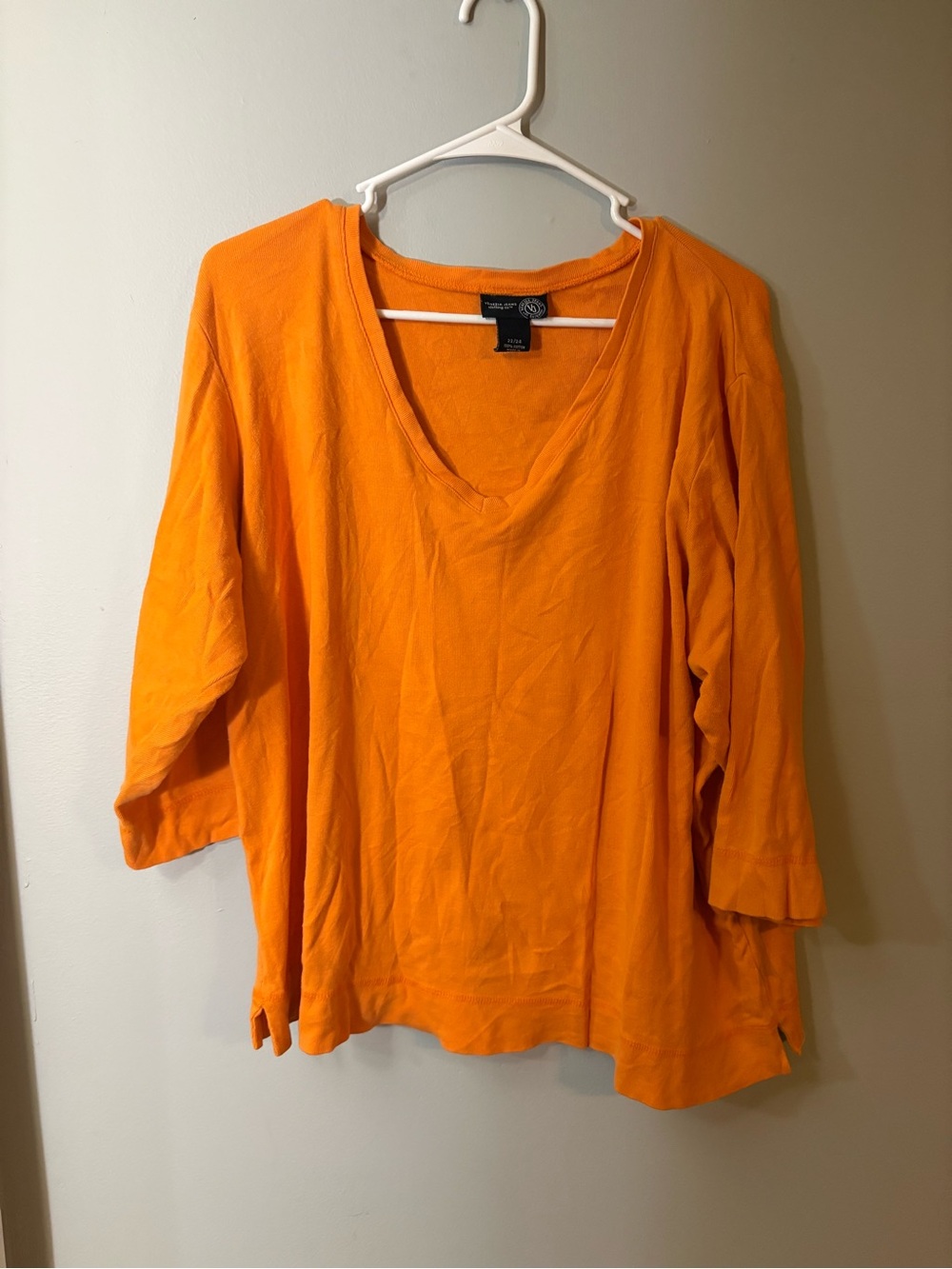 Women's Orange V-Neck Long Sleeve Tee by Simply‎ Vera
